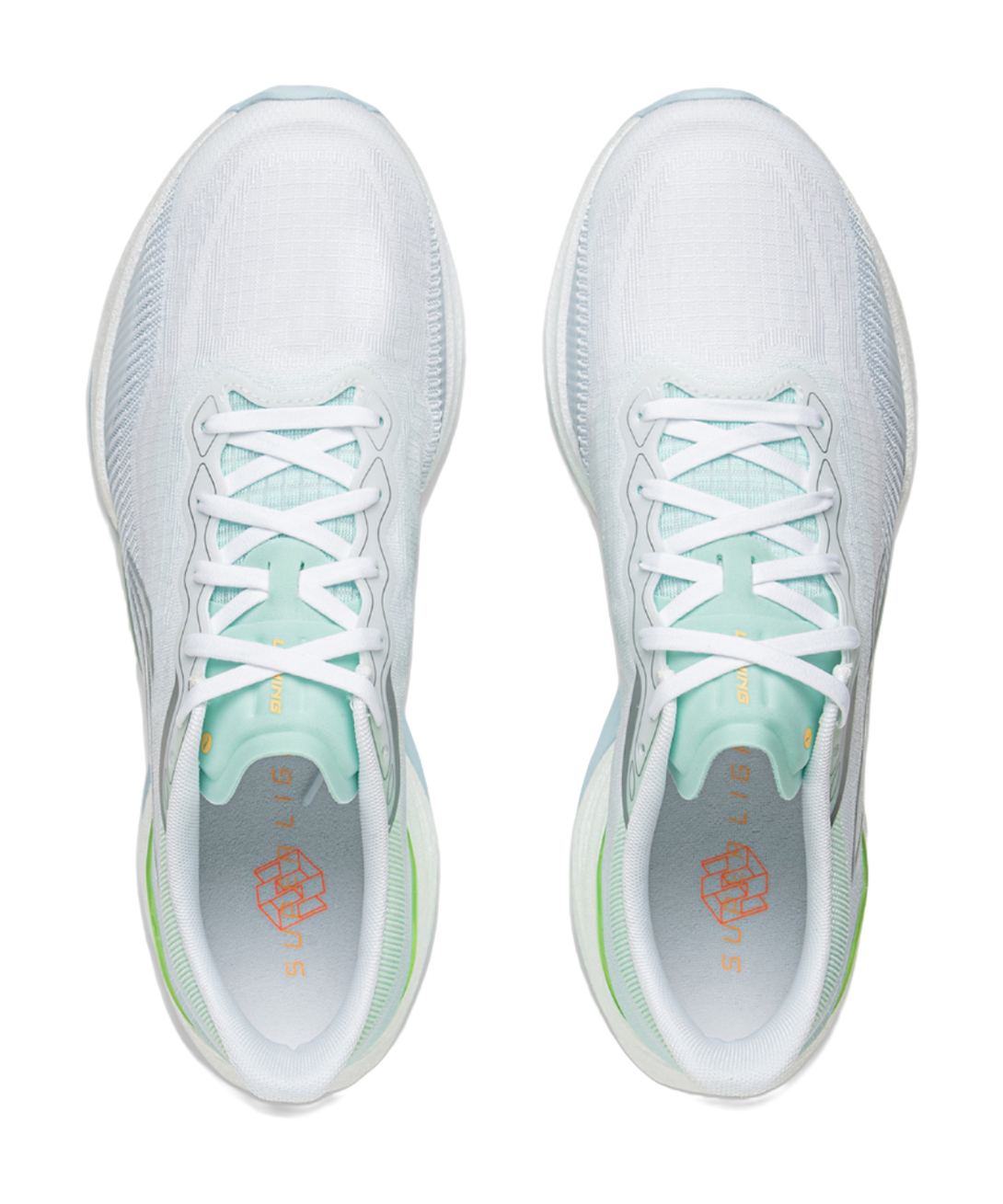 LiNing Super-Light 22 Cushioning Anti-Slip Wear-Resistant Breathability Low-Top Running Shoes Men's White Green Gray 