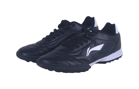 LiNing TF Broken Studs Slip-Resistant Cushioning Wear-Resistant Low-Top Soccer Shoes Black White Kids  vjsneaker.com