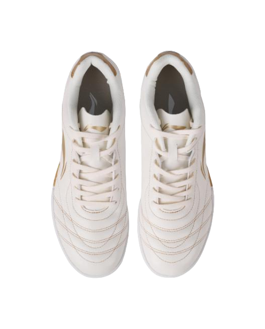 LiNing TF Turf Artificial Turf, Natural Grass Soccer Shoes Men's White Gold 
