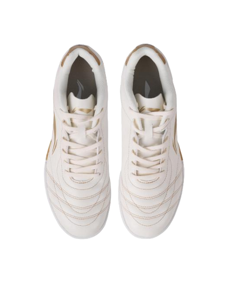 LiNing TF Turf Artificial Turf, Natural Grass Soccer Shoes Men's White Gold 