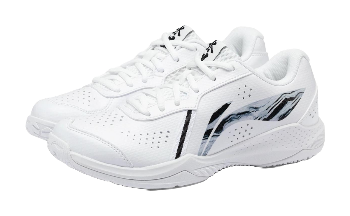 LiNing Thunder LITE Slip Resistant Abrasion Resistant Low top Badminton Shoes Unisex White 