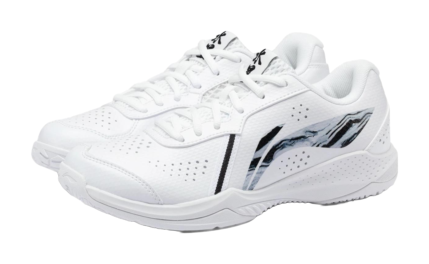 LiNing Thunder LITE Slip Resistant Abrasion Resistant Low top Badminton Shoes Unisex White 