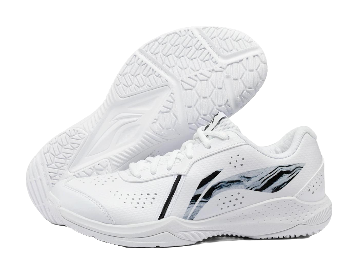 LiNing Thunder LITE Slip Resistant Abrasion Resistant Low top Badminton Shoes Unisex White 