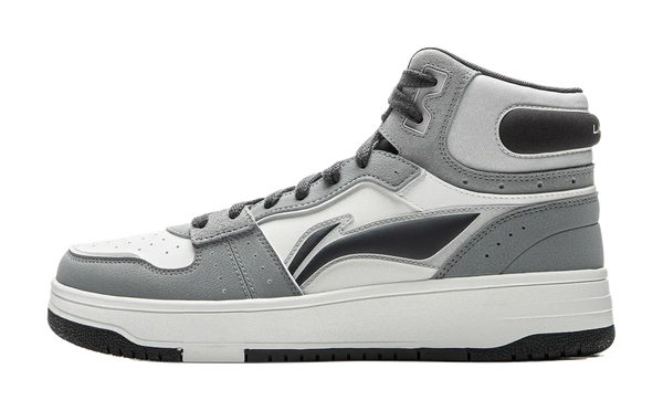 LiNing Tianji SOFT HI Slip Resistant Abrasion Resistant Mid top Skateboard Shoes Men's White Gray Black 