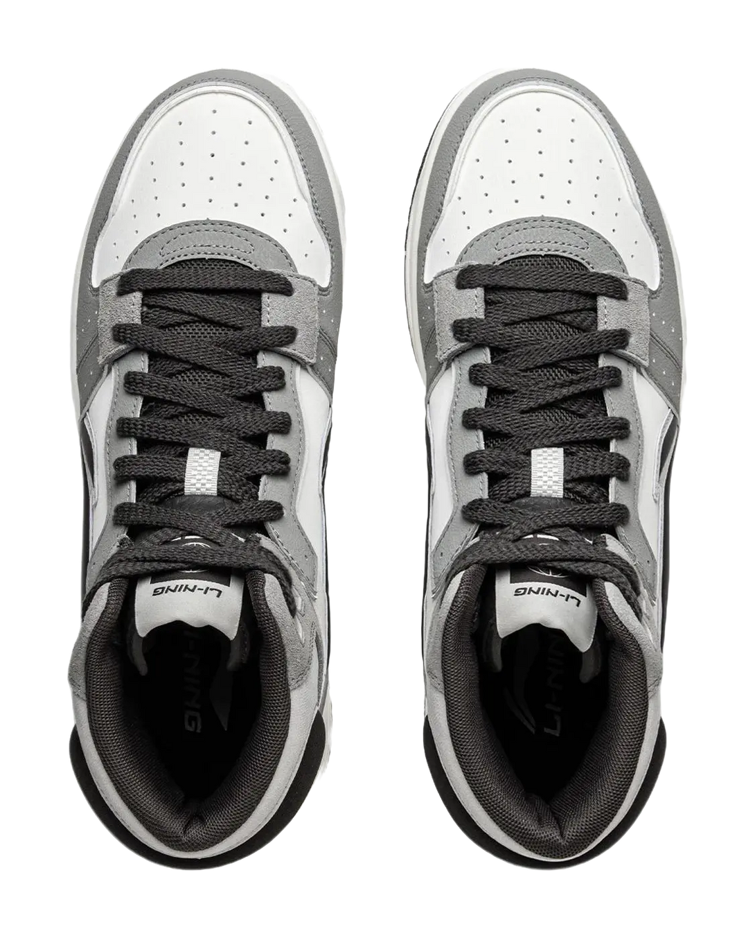 LiNing Tianji SOFT HI Slip Resistant Abrasion Resistant Mid top Skateboard Shoes Men's White Gray Black 