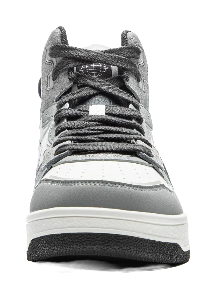 LiNing Tianji SOFT HI Slip Resistant Abrasion Resistant Mid top Skateboard Shoes Men's White Gray Black 