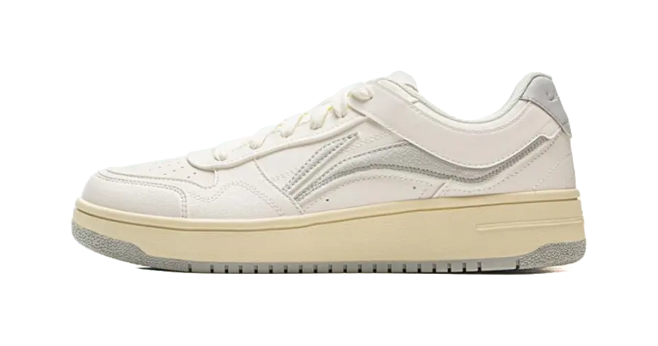 LiNing Tianji Slip Resistant Cushioning Abrasion Resistant Lightweight Low Top Skateboard Shoes Men's White Gray 