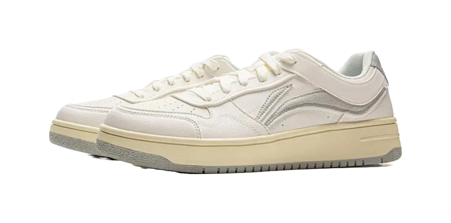 LiNing Tianji Slip Resistant Cushioning Abrasion Resistant Lightweight Low Top Skateboard Shoes Men's White Gray 
