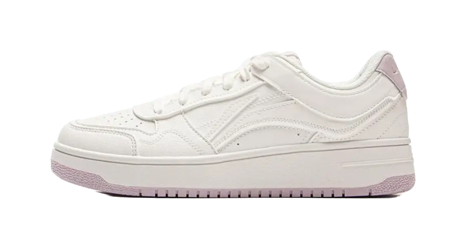 LiNing Tianji Slip Resistant Cushioning Abrasion Resistant Lightweight Low Top Skateboard Shoes Women's White Purple 
