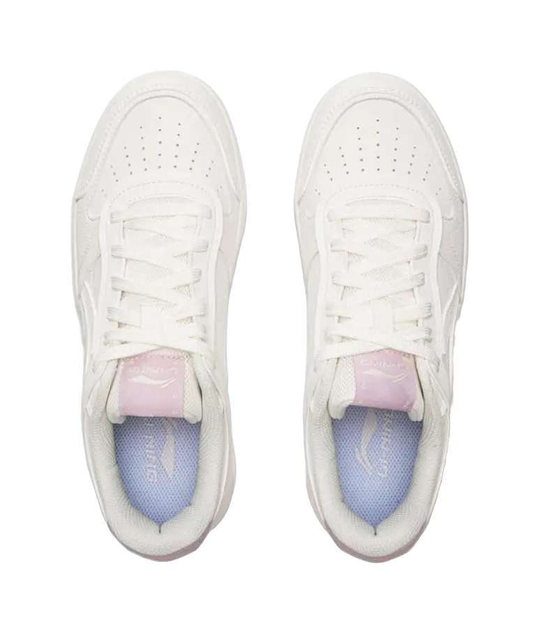 LiNing Tianji Slip Resistant Cushioning Abrasion Resistant Lightweight Low Top Skateboard Shoes Women's White Purple 