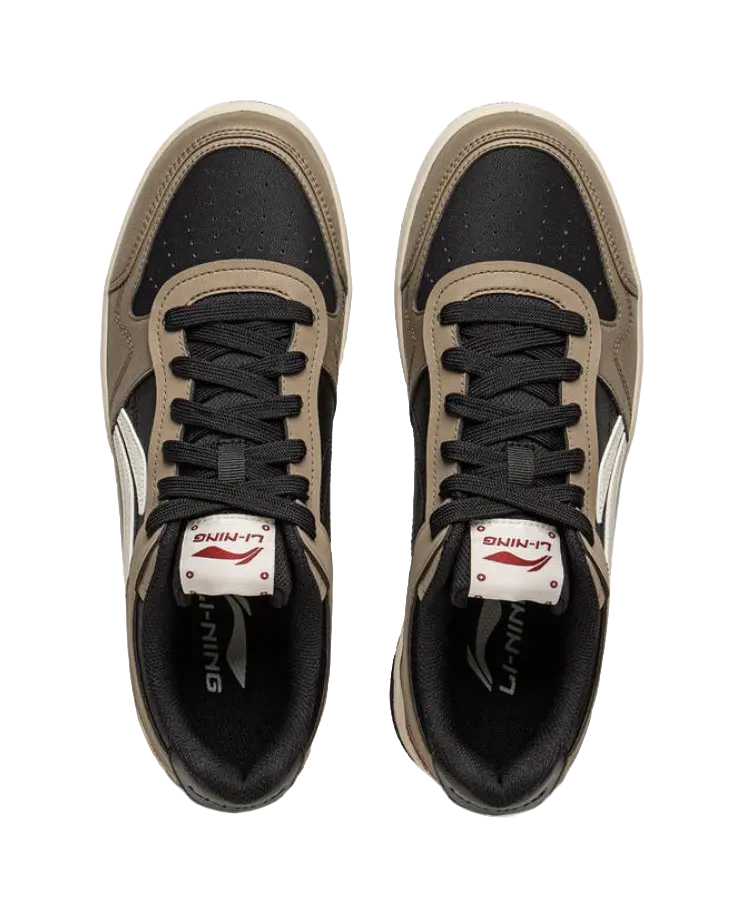 LiNing Tianji Slip-Resistant Cushioning Wear-Resistant Lightweight Low-Top Skateboard Shoes Men's Brown Black 