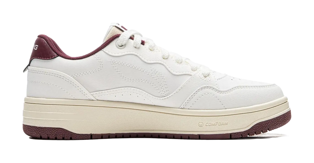 LiNing Tianji Soft Anti Slip Wear Resistant Lightweight Breathable Low Top Skateboard Shoes Women's White Purple 