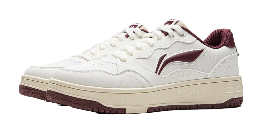 LiNing Tianji Soft Anti Slip Wear Resistant Lightweight Breathable Low Top Skateboard Shoes Women's White Purple 