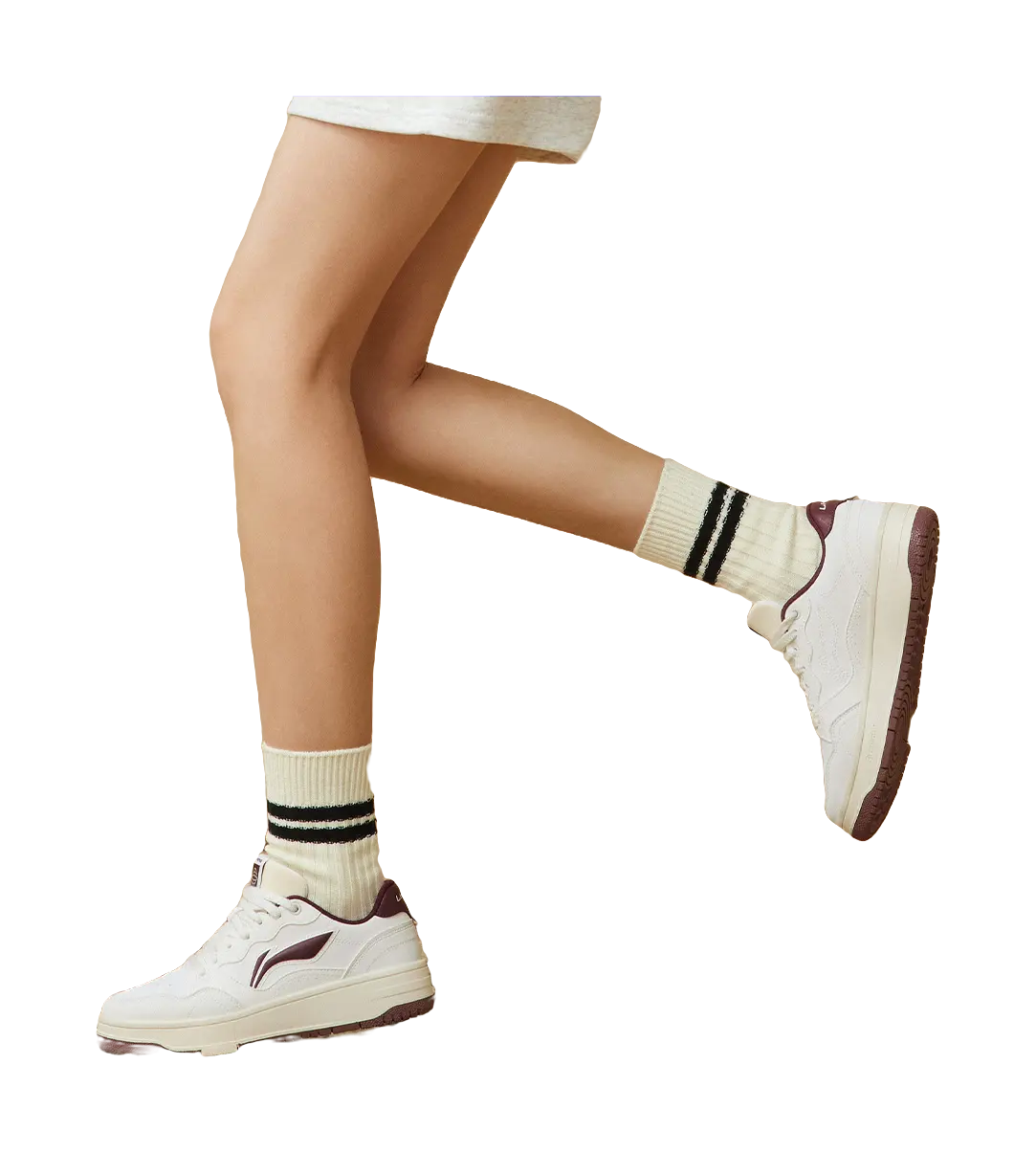 LiNing Tianji Soft Anti Slip Wear Resistant Lightweight Breathable Low Top Skateboard Shoes Women's White Purple 