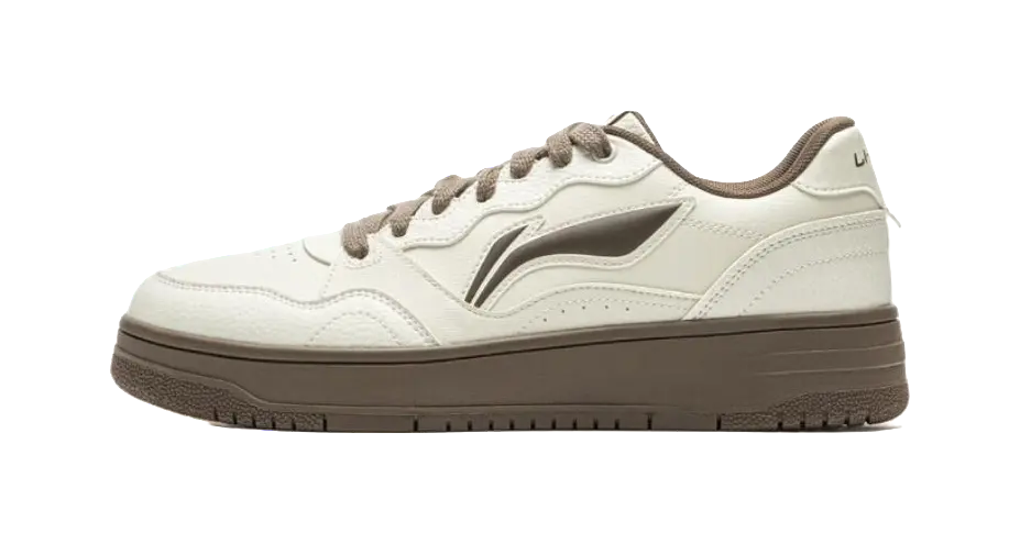 LiNing Tianji Soft Slip Resistant Cushioning Abrasion Resistant Low Top Skateboard Shoes Men's Ecru 