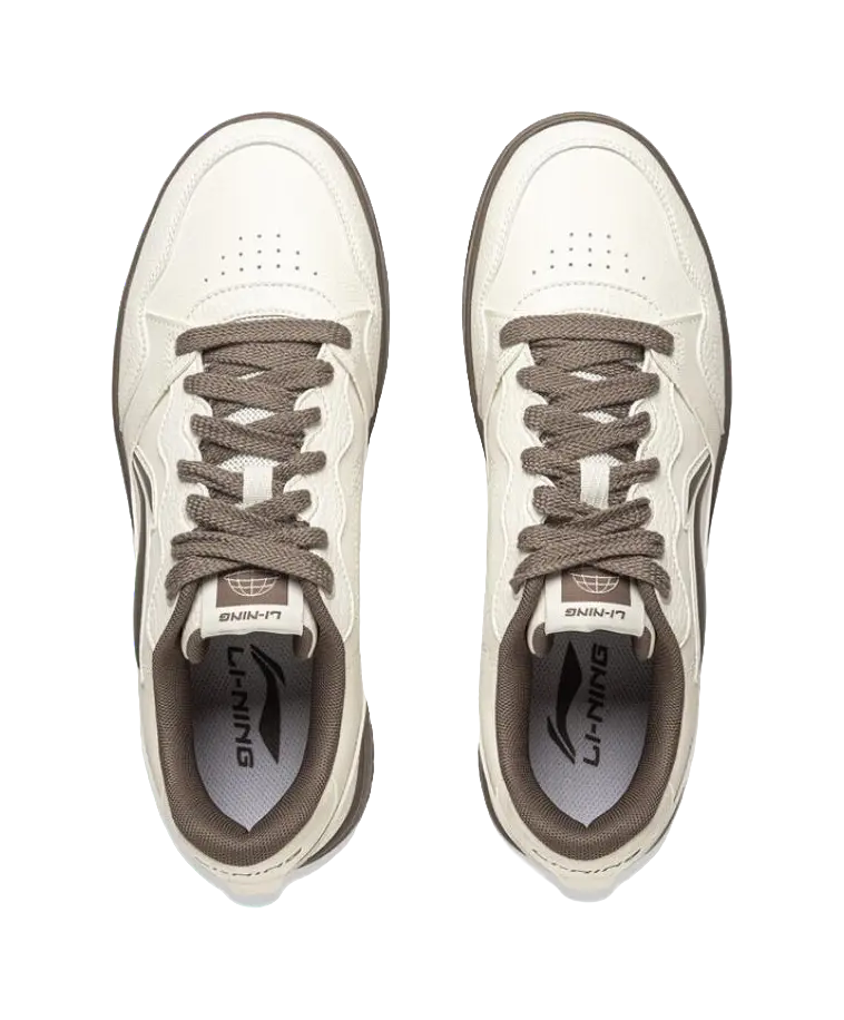 LiNing Tianji Soft Slip Resistant Cushioning Abrasion Resistant Low Top Skateboard Shoes Men's Ecru 