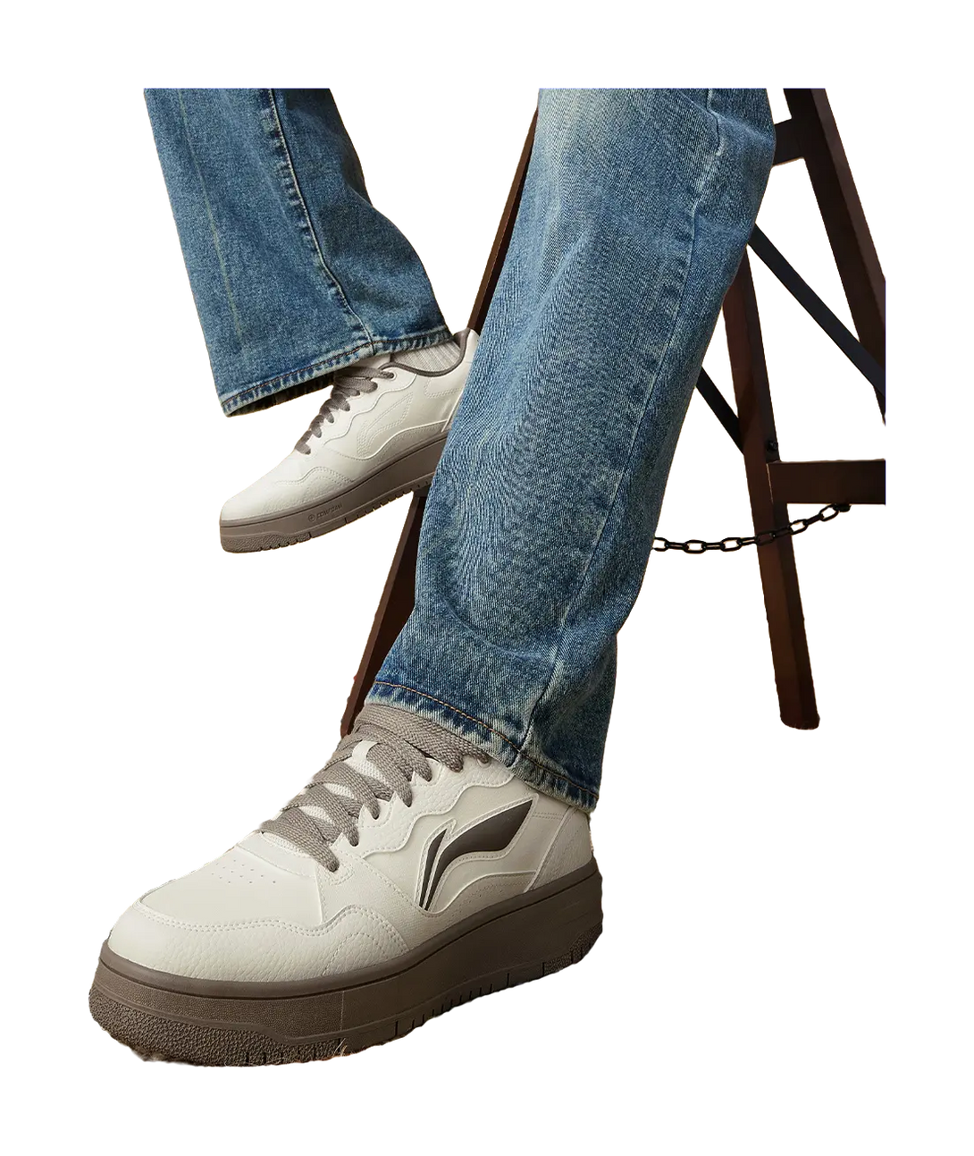 LiNing Tianji Soft Slip Resistant Cushioning Abrasion Resistant Low Top Skateboard Shoes Men's Ecru 