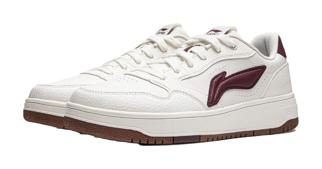 LiNing Tianji Soft Slip Resistant Cushioning Abrasion Resistant Low Top Skateboard Shoes Men's White Red 