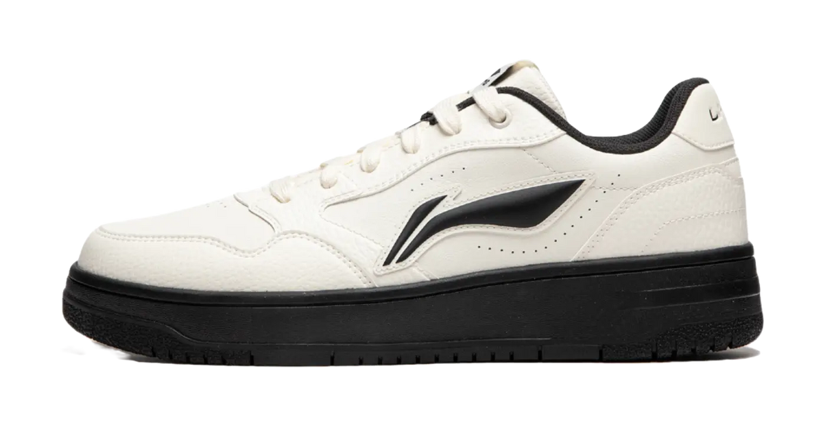 LiNing Tianji Soft Slip-Resistant Cushioning Wear-Resistant Low-Top Skateboard Shoes Mens Ecru  vjsneaker.com