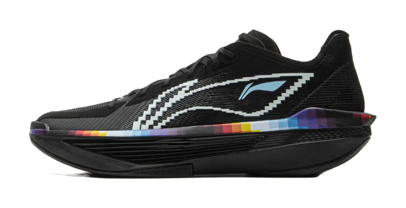 LiNing ULTRALIGHT Cushioning, Slip Resistant, Abrasion Resistant, Rebound Grip Low Top Basketball Shoes Mens Black  vjsneaker.com