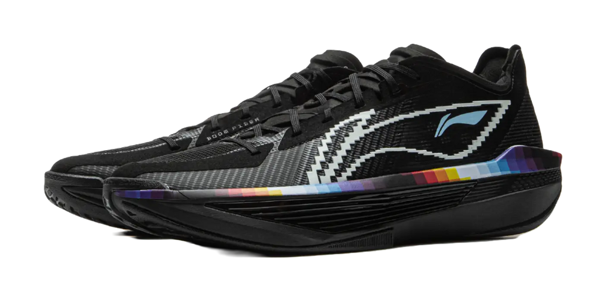 LiNing ULTRALIGHT Cushioning, Slip Resistant, Abrasion Resistant, Rebound Grip Low Top Basketball Shoes Mens Black  vjsneaker.com