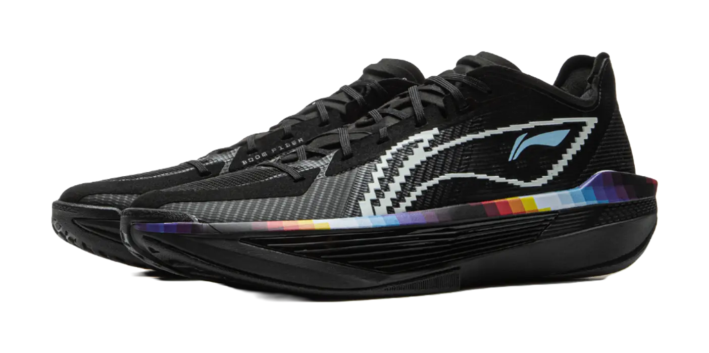 LiNing ULTRALIGHT Cushioning, Slip Resistant, Abrasion Resistant, Rebound Grip Low Top Basketball Shoes Mens Black  vjsneaker.com