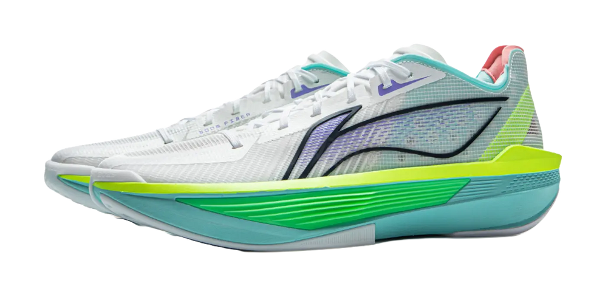 LiNing Ultra Light Cushioned Slip-Resistant Lightweight Low-Top Basketball Shoes Mens White Green  vjsneaker.com