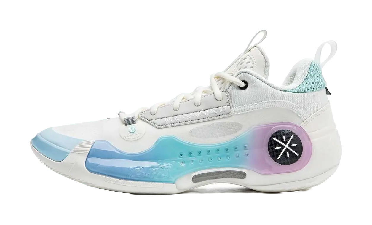 LiNing Wades Way 10 Low Anti-Slip Wear-Resistant Low-Top Basketball Shoes Unisex White Blue 