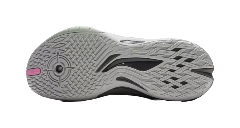 LiNing Wear-Resistant Support Rebound Grip Low-Top Outdoor Performance Basketball Shoes Mens Gray Cyan Pink 