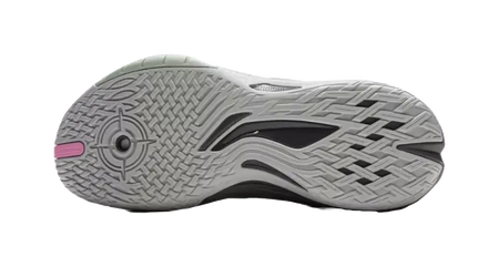 LiNing Wear-Resistant Support Rebound Grip Low-Top Outdoor Performance Basketball Shoes Mens Gray Cyan Pink 