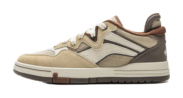 LiNing Wei Wu PRO Coverage Abrasion Resistant Low top Skateboard Shoes Unisex Plain Khaki Brown Xuan Paper White 