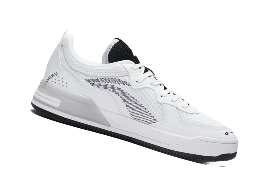 LiNing Wei Wu V1 Slip Resistant, Abrasion Resistant, Lightweight Low top Skateboard Shoes Men's White Black 