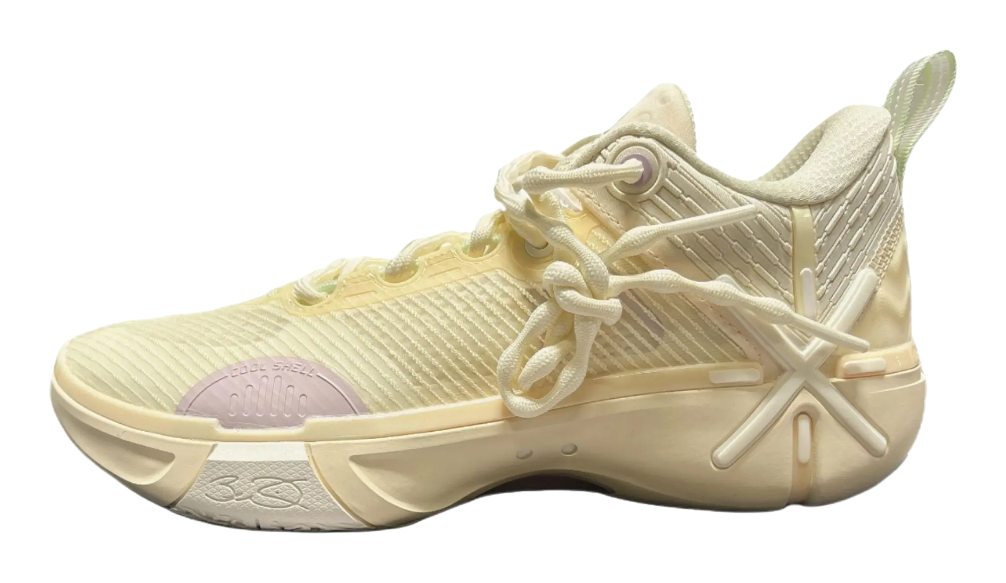 LiNing Wode Phantom 6 Anti Slip Wear Resistant Low Top Basketball Shoes Mens Beige Yellow  vjsneaker.com