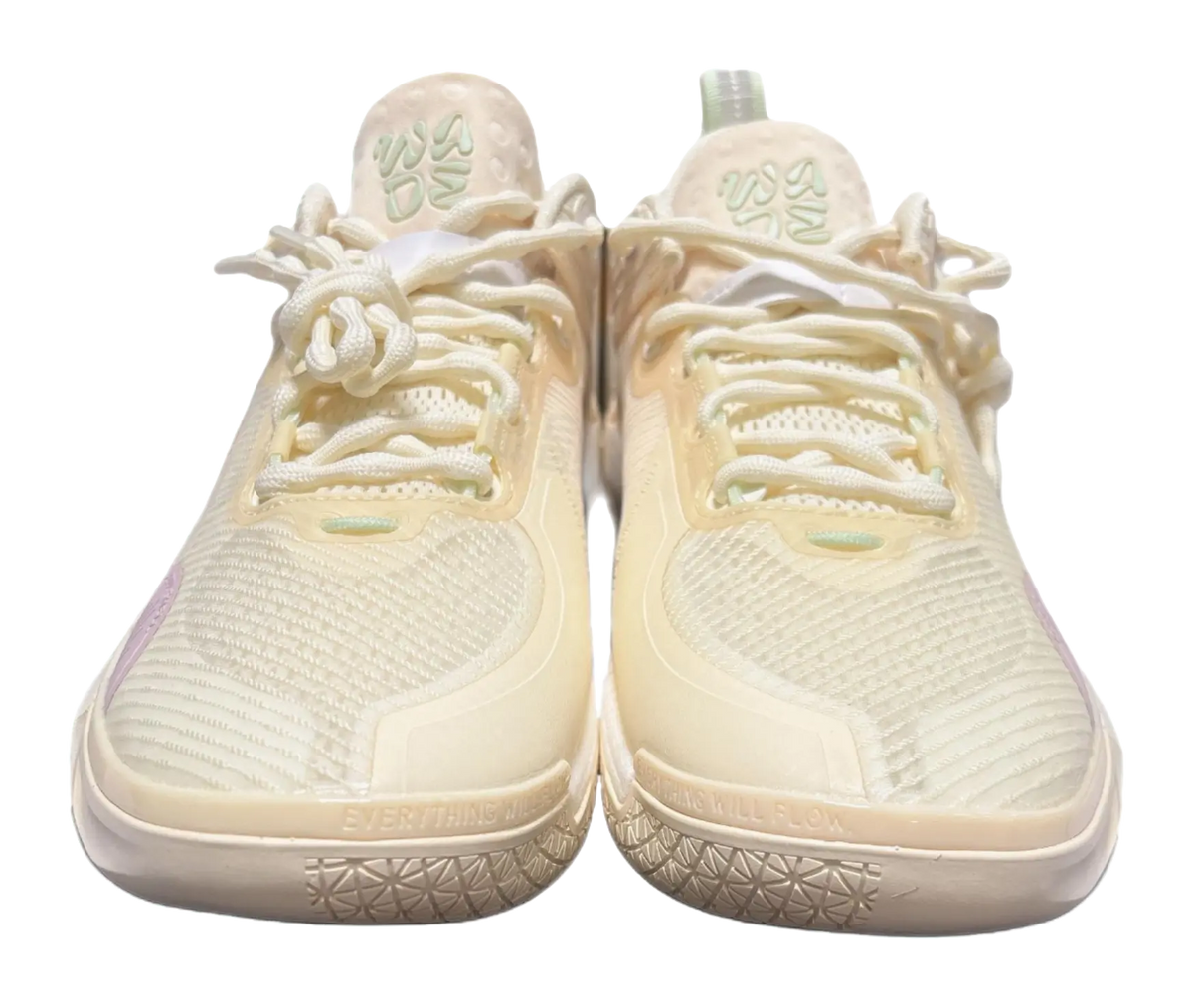 LiNing Wode Phantom 6 Anti Slip Wear Resistant Low Top Basketball Shoes Mens Beige Yellow  vjsneaker.com