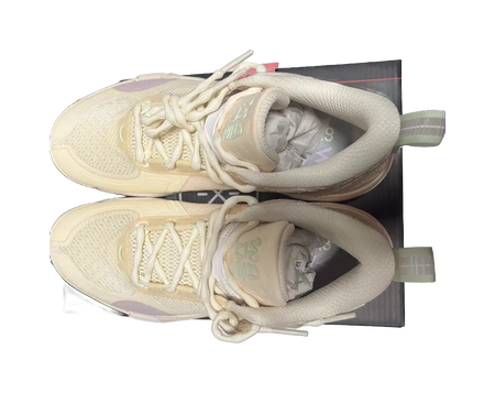 LiNing Wode Phantom 6 Anti Slip Wear Resistant Low Top Basketball Shoes Mens Beige Yellow  vjsneaker.com