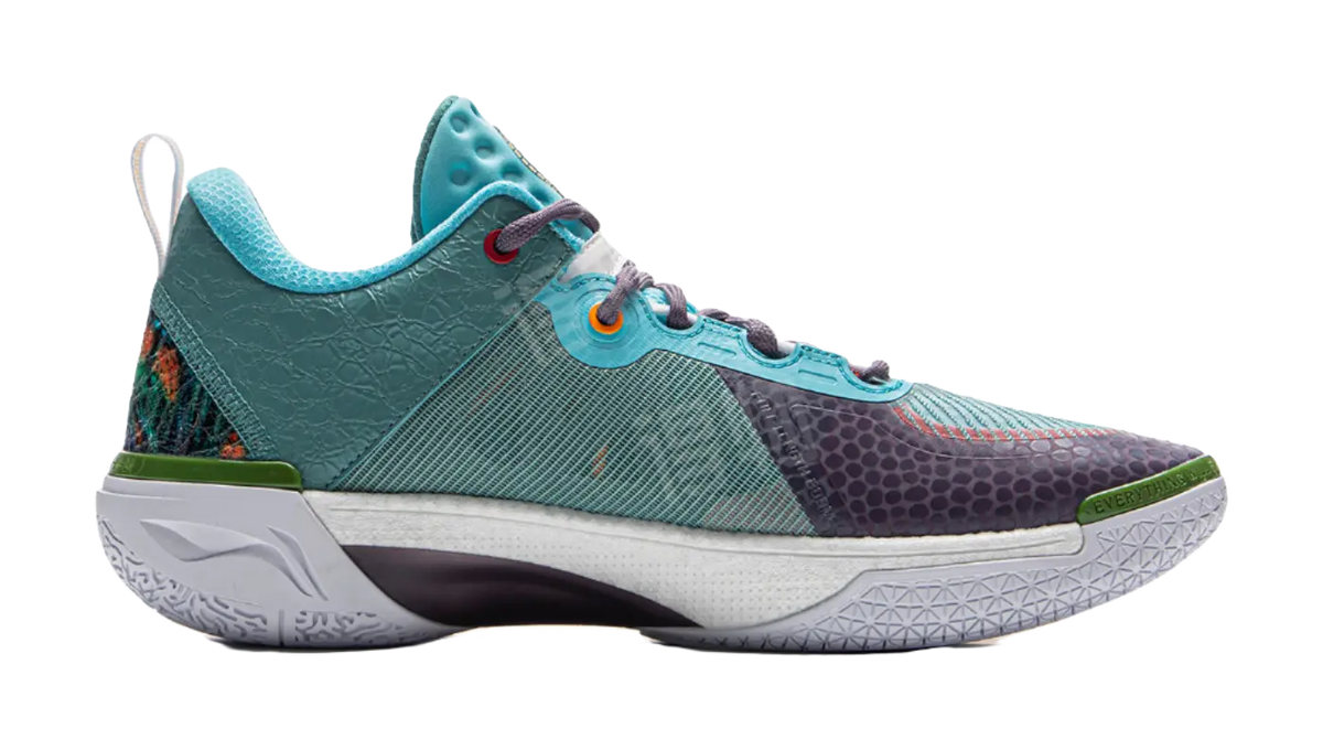 LiNing Wode Phantom 6 Anti Slip Wear Resistant Low Top Basketball Shoes Mens Blue Green  vjsneaker.com