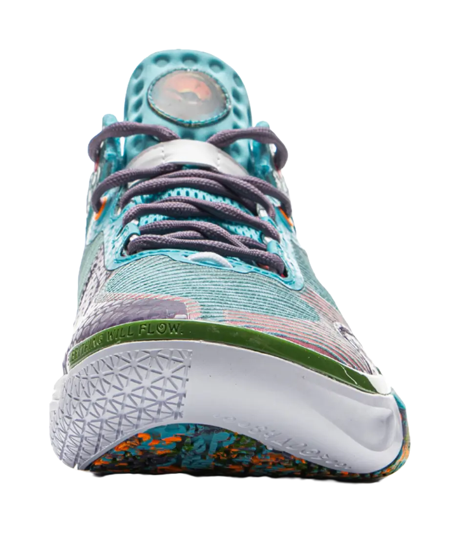 LiNing Wode Phantom 6 Anti Slip Wear Resistant Low Top Basketball Shoes Mens Blue Green  vjsneaker.com