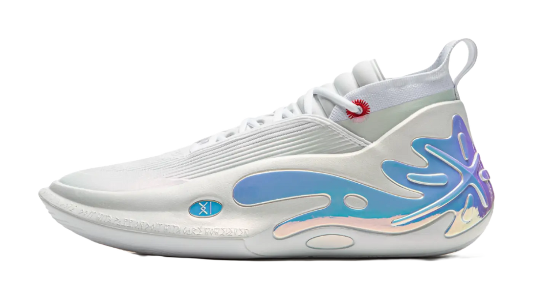 LiNing Wow11 Cushioning Abrasion Resistant Lightweight Rebound Mid top Basketball Shoes Mens White 