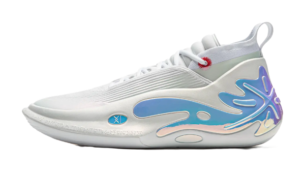 LiNing Wow11 Cushioning Abrasion Resistant Lightweight Rebound Mid top Basketball Shoes Mens White 