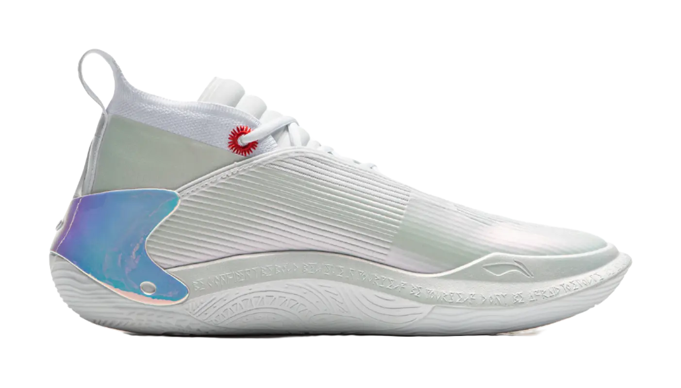 LiNing Wow11 Cushioning Abrasion Resistant Lightweight Rebound Mid top Basketball Shoes Mens White 