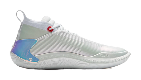 LiNing Wow11 Cushioning Abrasion Resistant Lightweight Rebound Mid top Basketball Shoes Mens White 