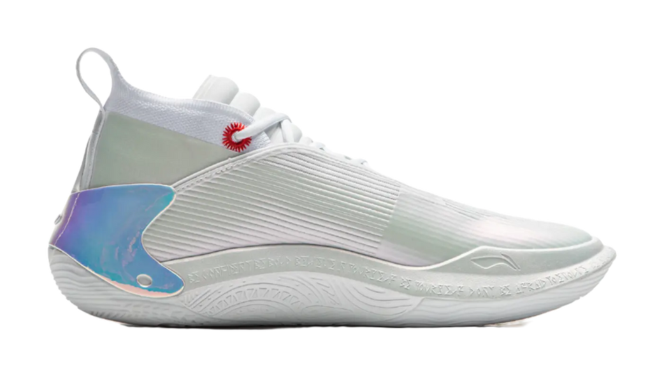 LiNing Wow11 Cushioning Abrasion Resistant Lightweight Rebound Mid top Basketball Shoes Mens White 