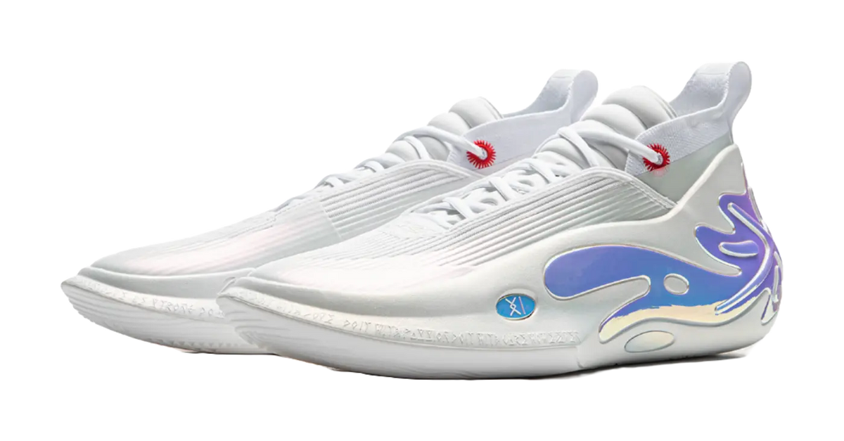 LiNing Wow11 Cushioning Abrasion Resistant Lightweight Rebound Mid top Basketball Shoes Mens White 