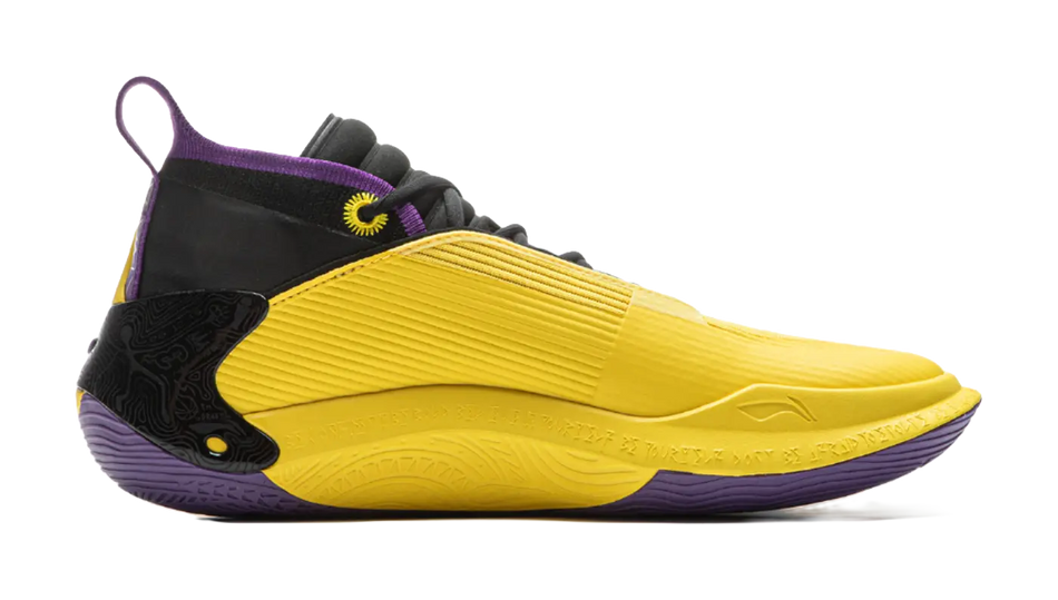 LiNing Wow11 Cushioning Anti-Slip And Wear-Resistant Lightweight Rebound Low-Top Basketball Shoes Mens Yellow Purple 