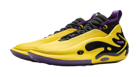 LiNing Wow11 Cushioning Anti-Slip And Wear-Resistant Lightweight Rebound Low-Top Basketball Shoes Mens Yellow Purple 