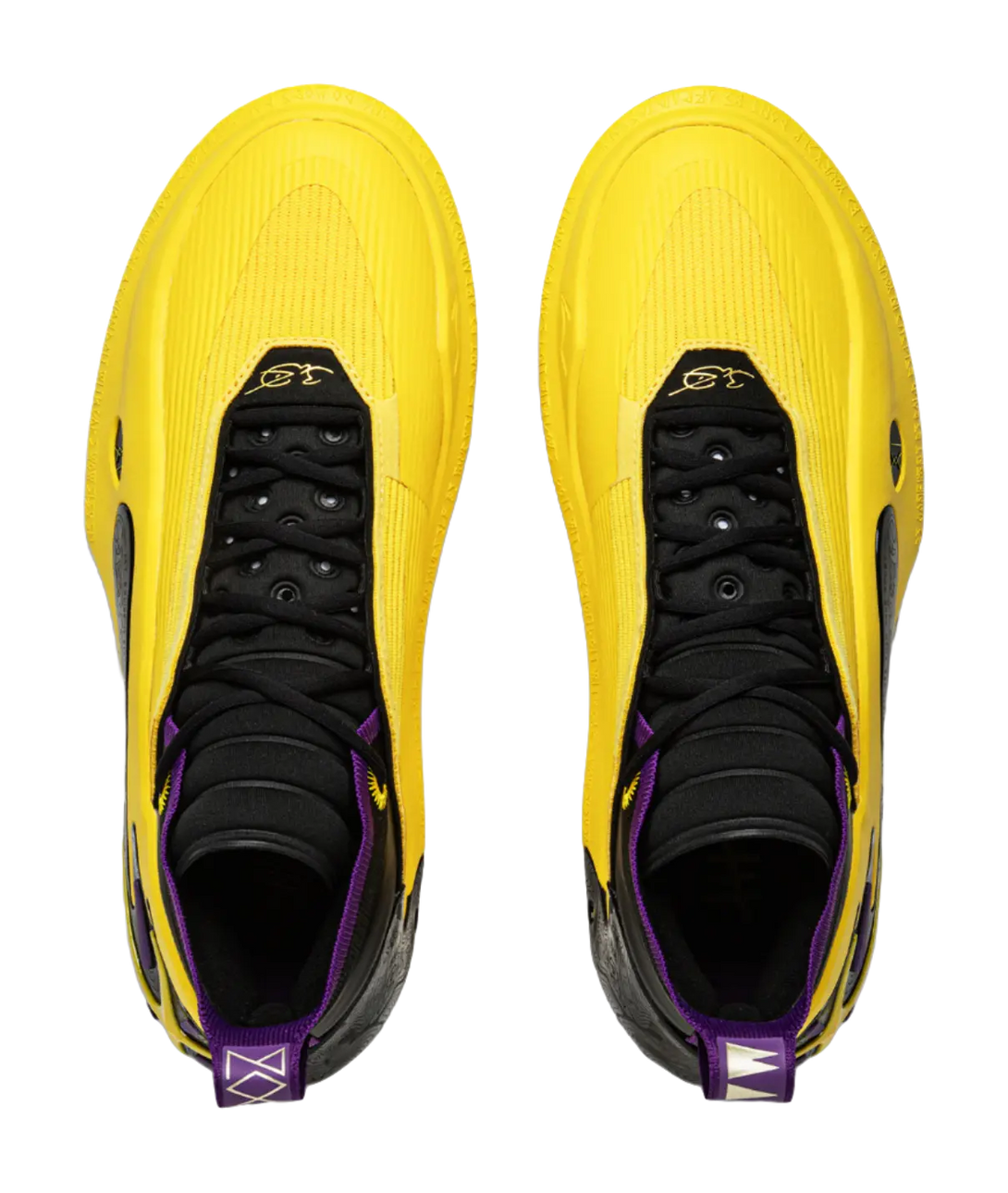 LiNing Wow11 Cushioning Anti-Slip And Wear-Resistant Lightweight Rebound Low-Top Basketball Shoes Mens Yellow Purple 