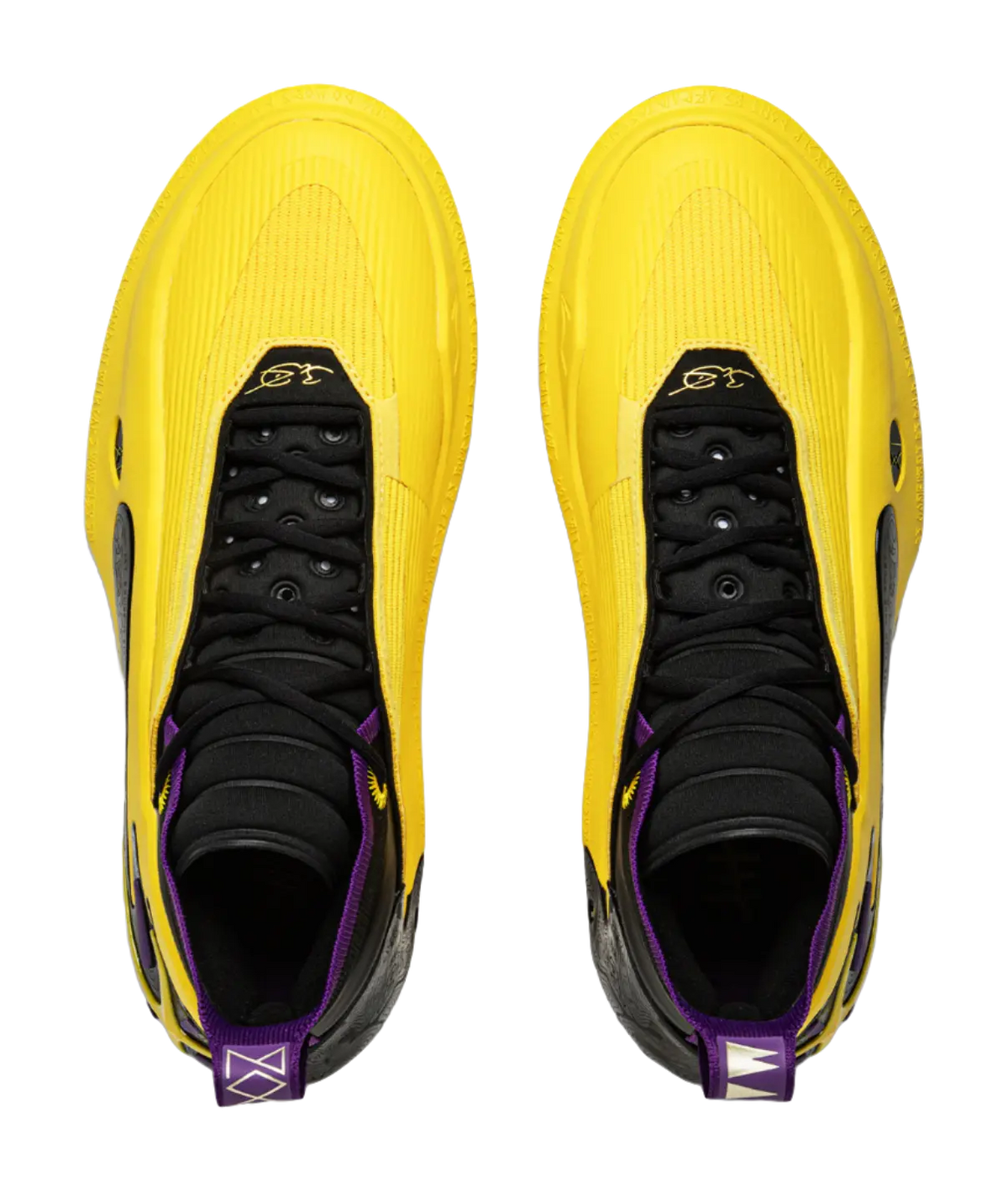 LiNing Wow11 Cushioning Anti-Slip And Wear-Resistant Lightweight Rebound Low-Top Basketball Shoes Mens Yellow Purple 