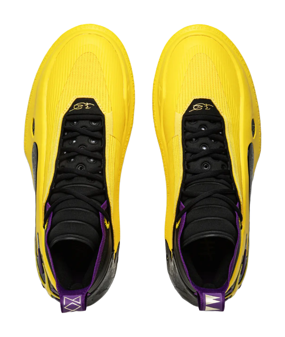 LiNing Wow11 Cushioning Anti-Slip And Wear-Resistant Lightweight Rebound Low-Top Basketball Shoes Mens Yellow Purple 