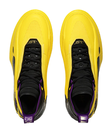 LiNing Wow11 Cushioning Anti-Slip And Wear-Resistant Lightweight Rebound Low-Top Basketball Shoes Mens Yellow Purple 