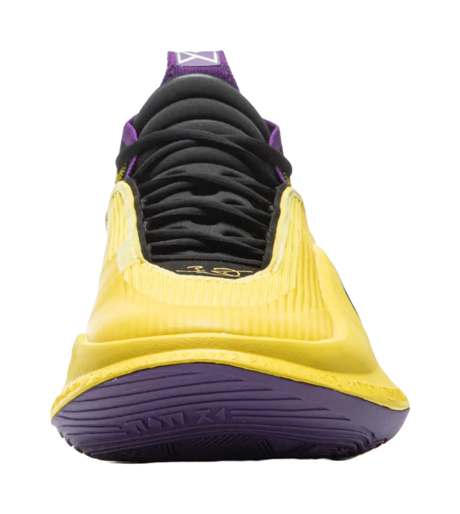 LiNing Wow11 Cushioning Anti-Slip And Wear-Resistant Lightweight Rebound Low-Top Basketball Shoes Mens Yellow Purple 